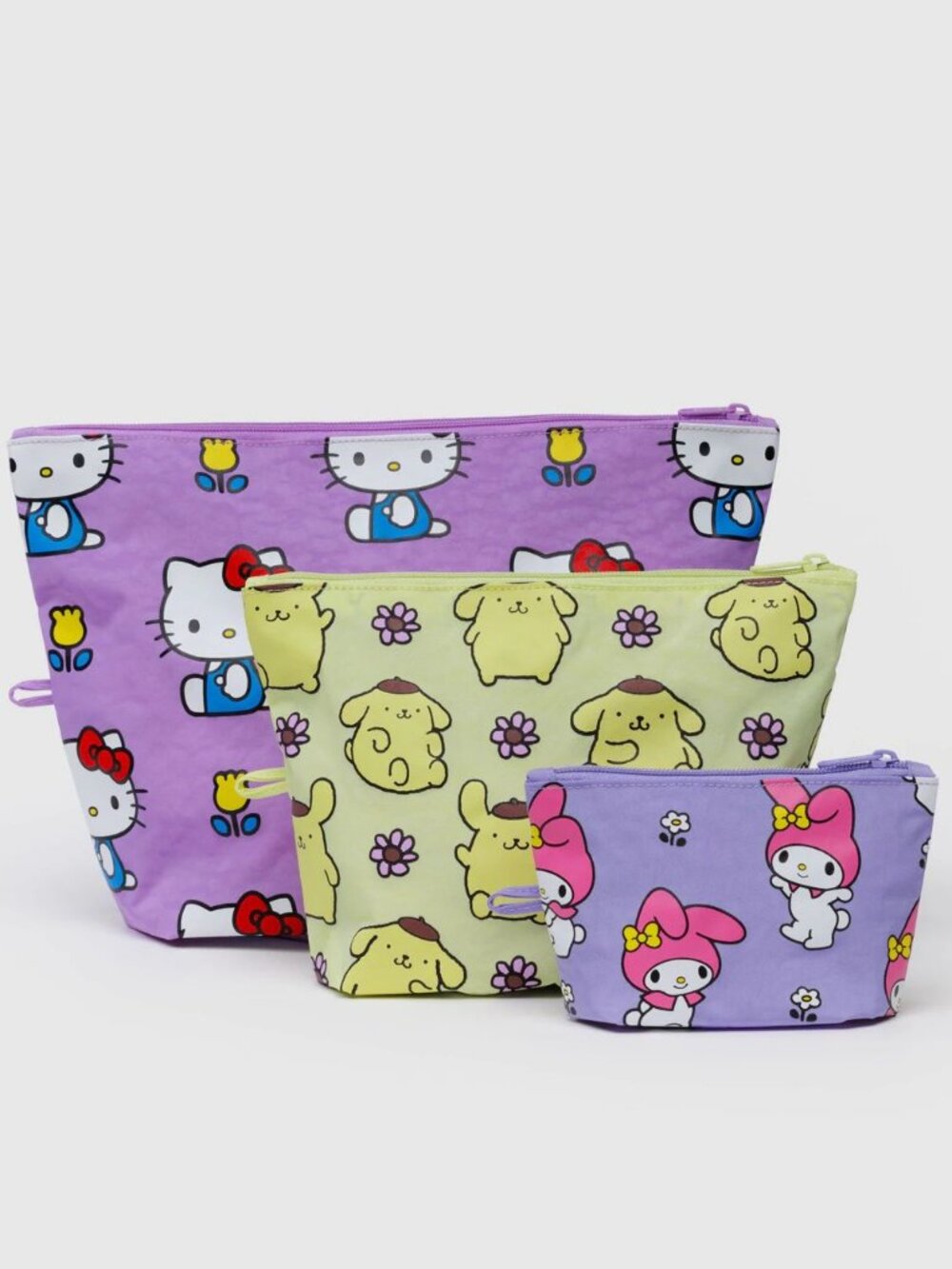 NWT Baggu Go Pouch Set - Hello Kitty & Friends Florals  (My Melody, Pompompurin)